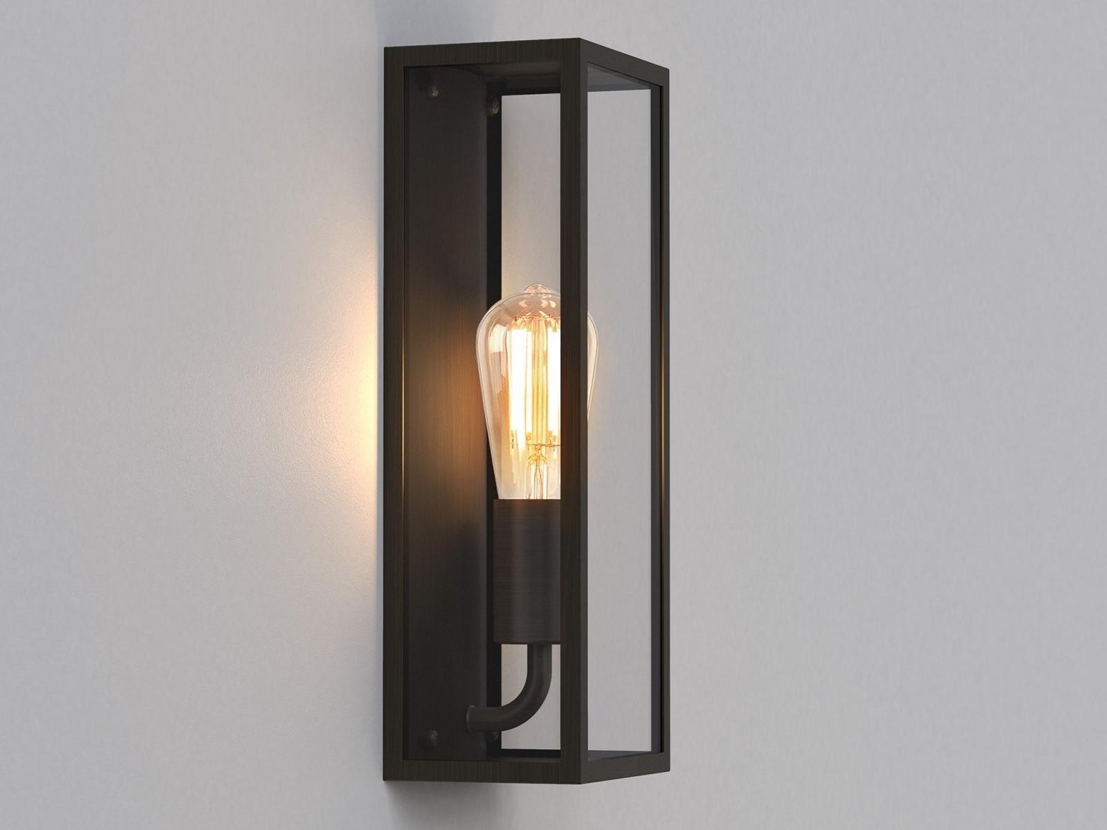 Glass and steel outdoor wall lamp with dimmer | Messina by Astro lighting