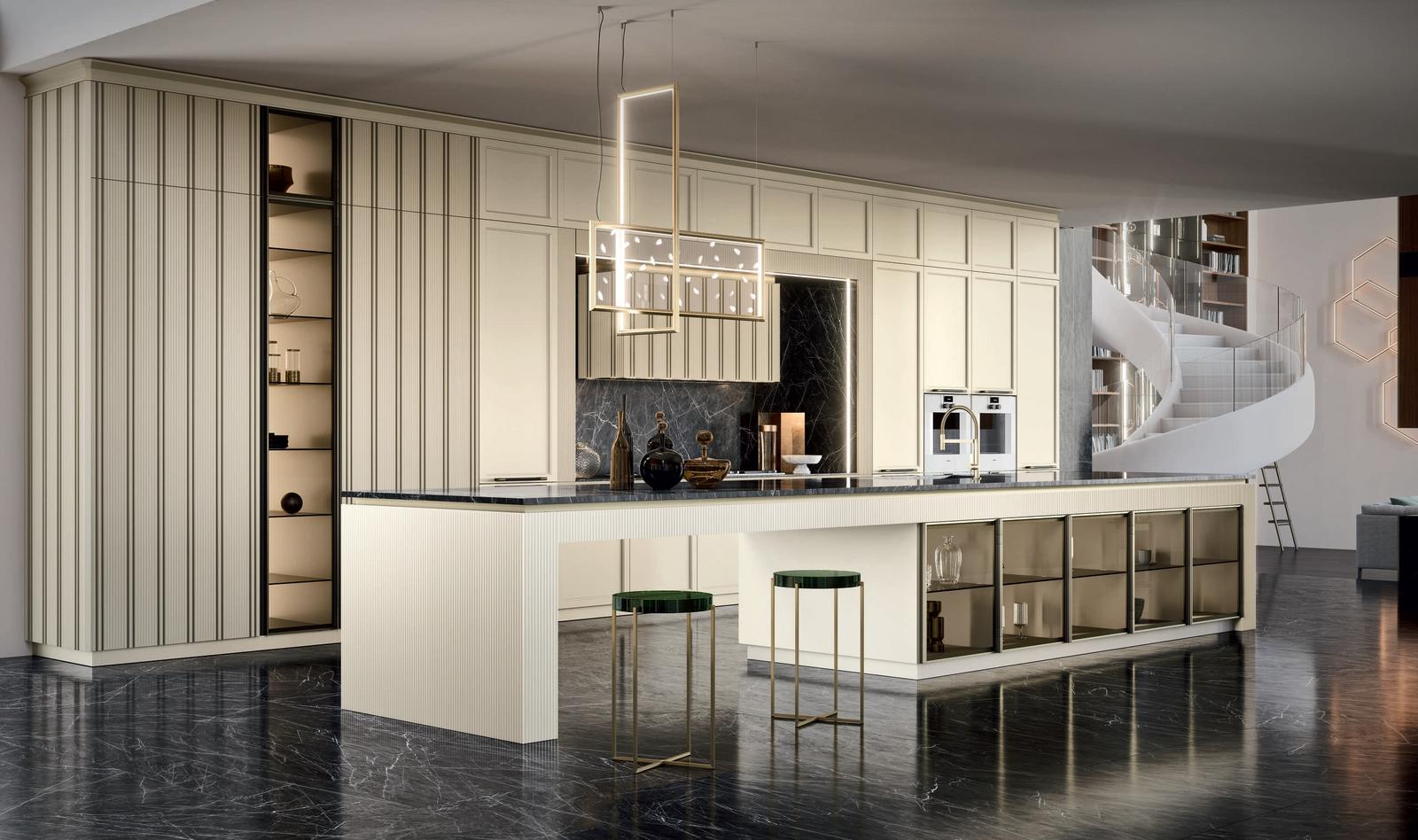 Stone kitchen with handles FM bottega d'Arte Celine