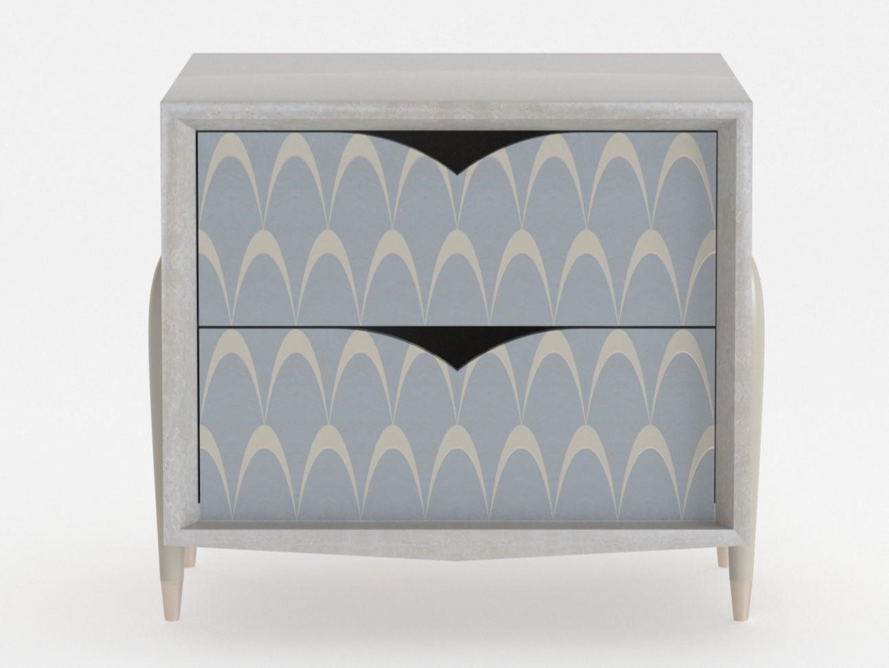 Rectangular wood veneer bedside table with drawers | Peacock by Mantellassi 1926