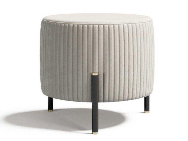 Upholstered round fabric pouf | Toulouse .60 by Capital Collection