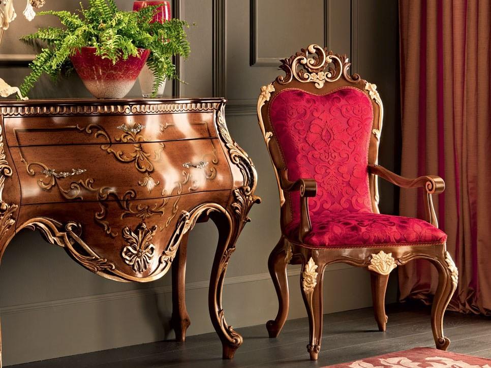 Upholstered fabric chair with armrests | 11501 by Modenese Gastone