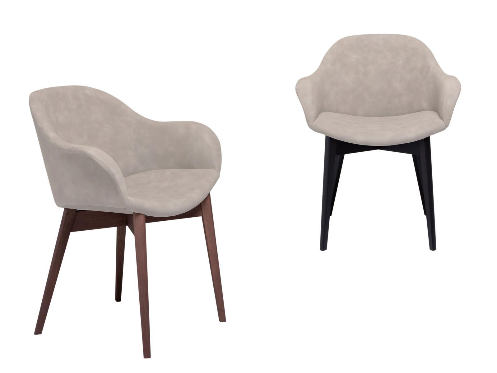 Upholstered chair with wooden base | Hug by Tonin Casa
