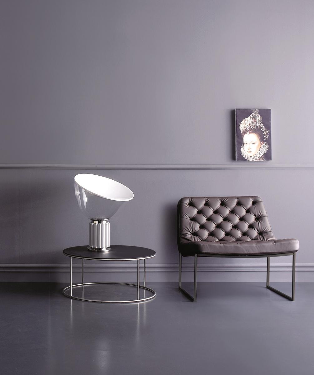 Sled base tufted upholstered leather armchair | Sella by Arflex