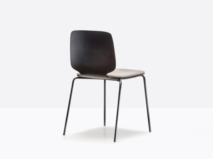 Multi-layer wood chair with integrated cushion | Babila 2710/a by Pedrali