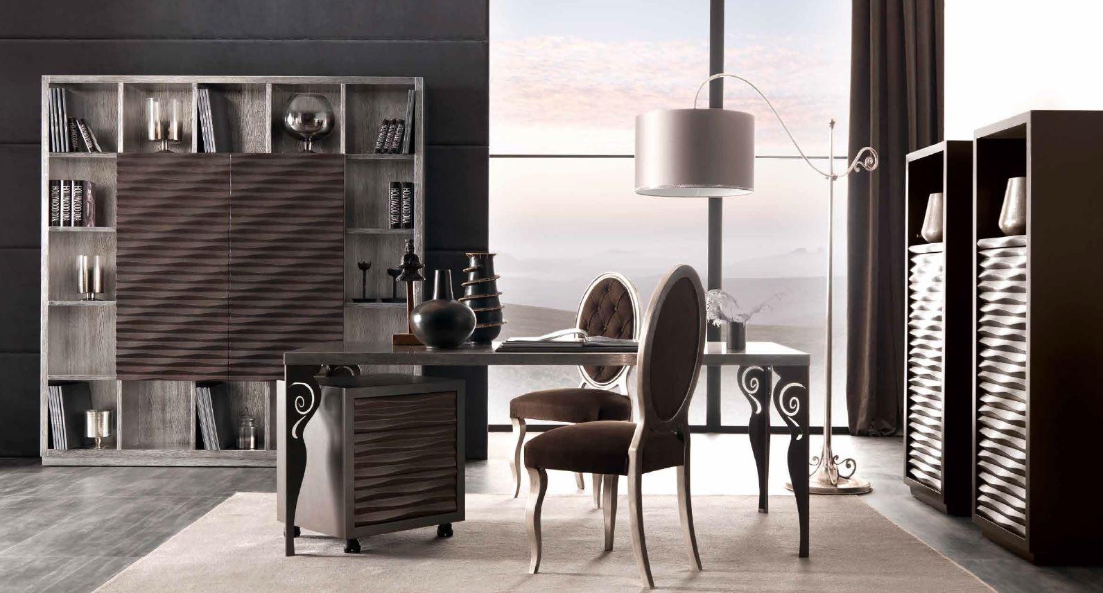 Silver leaf bookcase | Ebon by Corte Zari