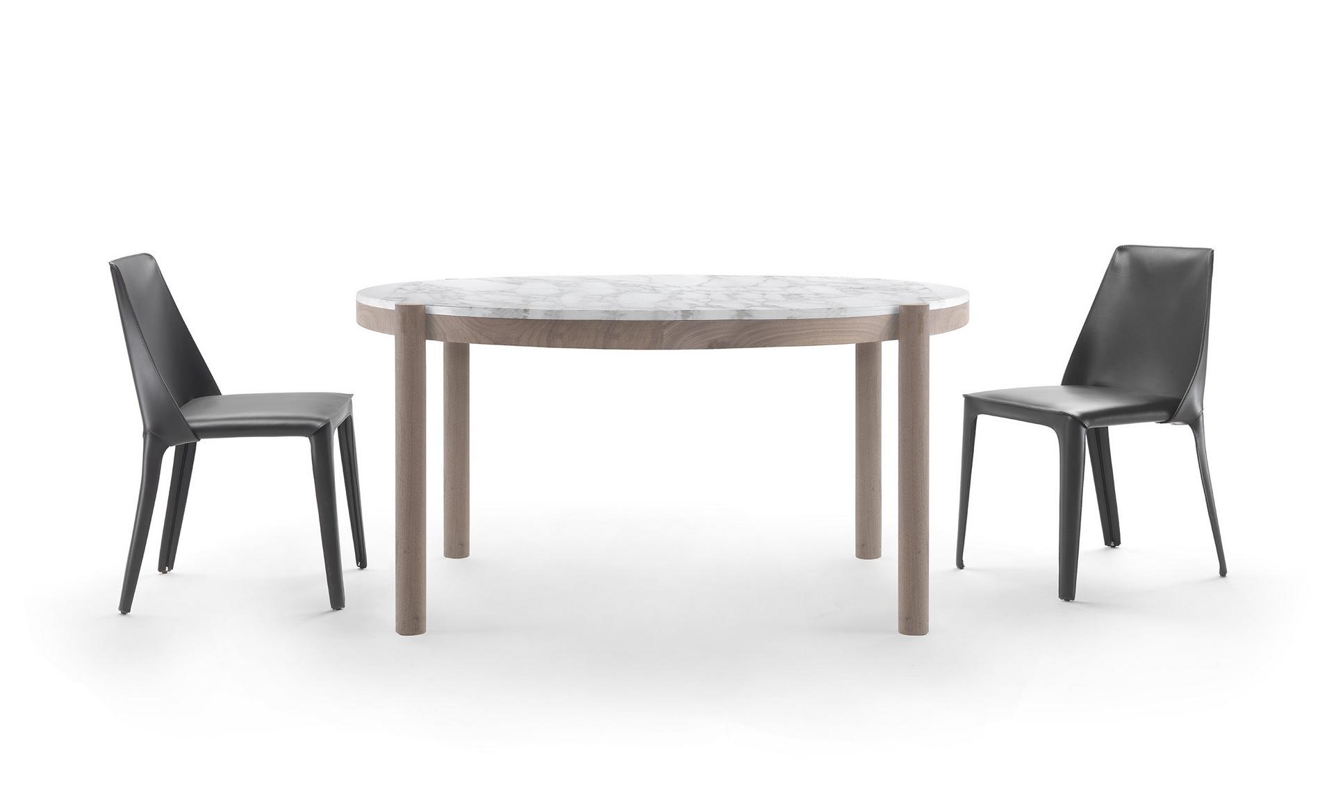Round marble dining table | Gustav by Flexform