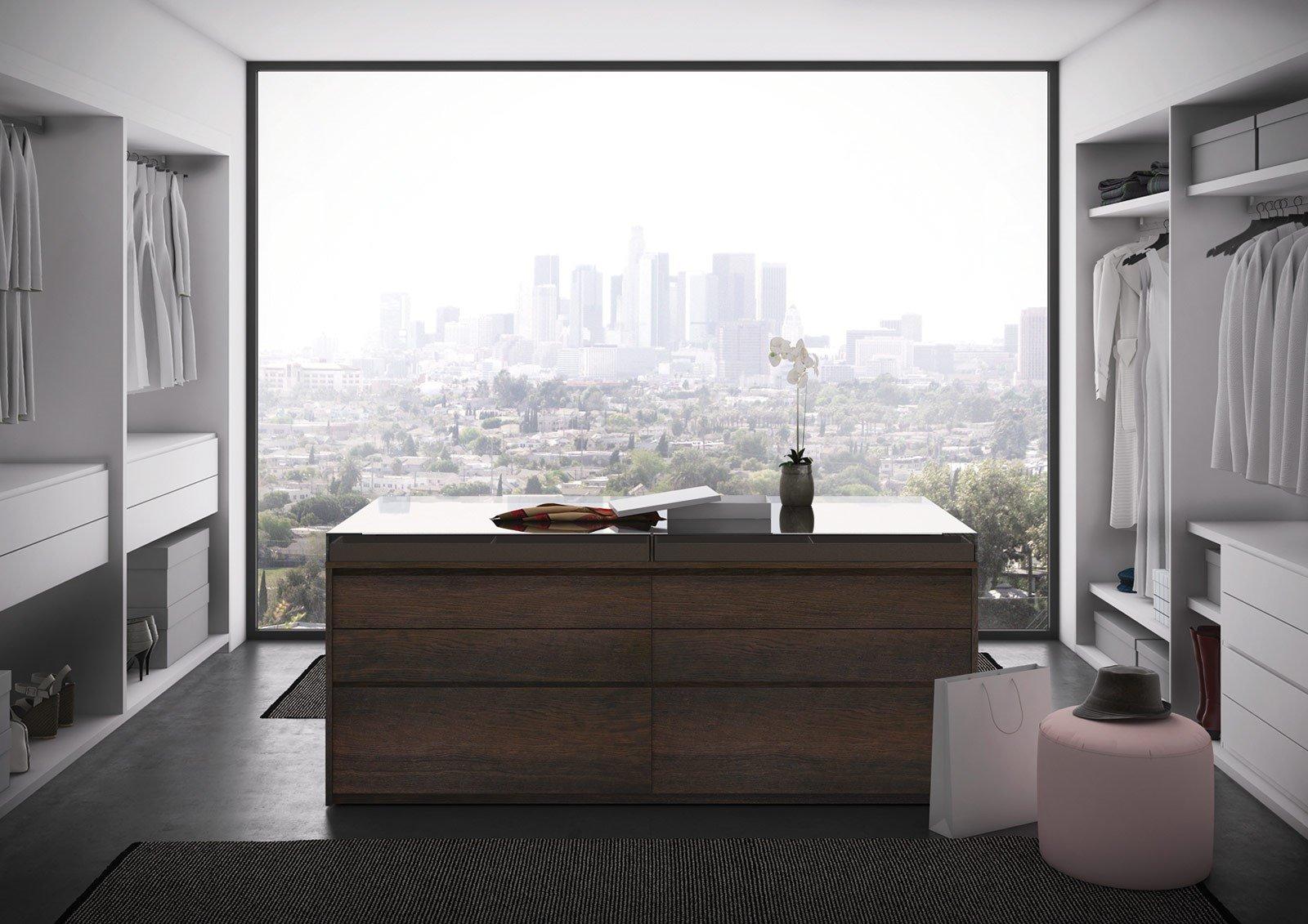 Wooden walk-in wardrobe | Island by Pianca