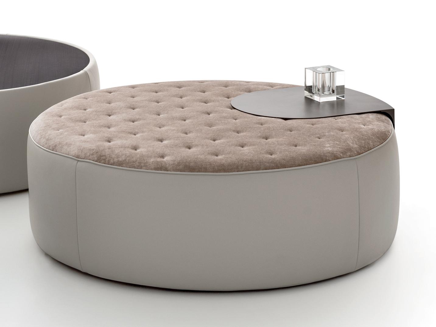 Tufted upholstered round fabric pouf | Clip by Ditre Italia