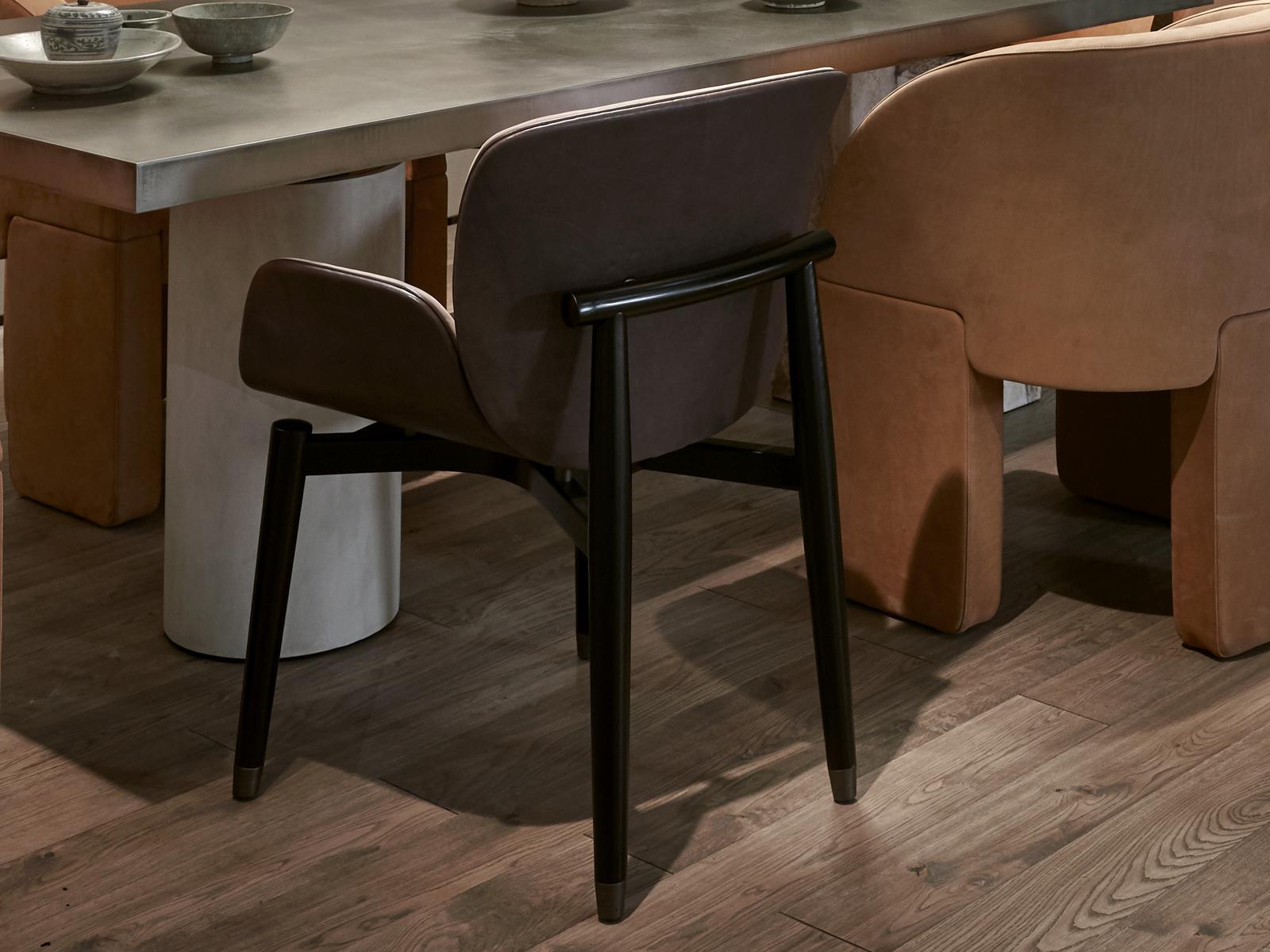 Upholstered nabuk chair with armrests | Jorgen by Baxter