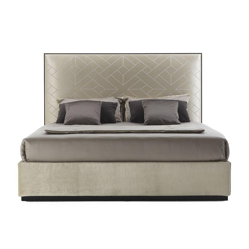 Fabric bed with upholstered headboard | Elliot by Galimberti Nino