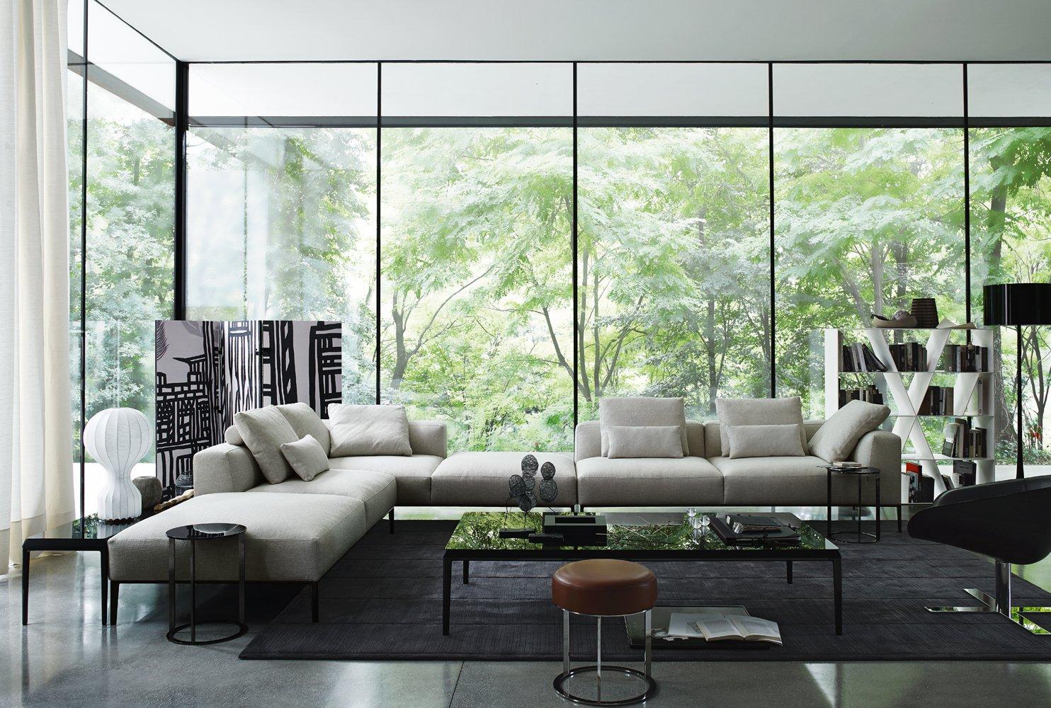 Corner sectional fabric sofa | Michel Effe by B&B Italia