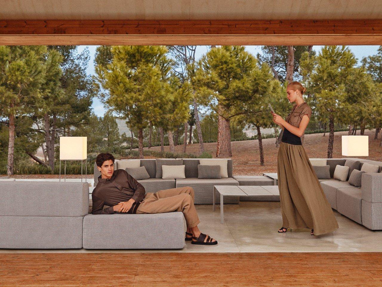 Sectional fabric garden sofa | Tablet by Vondom