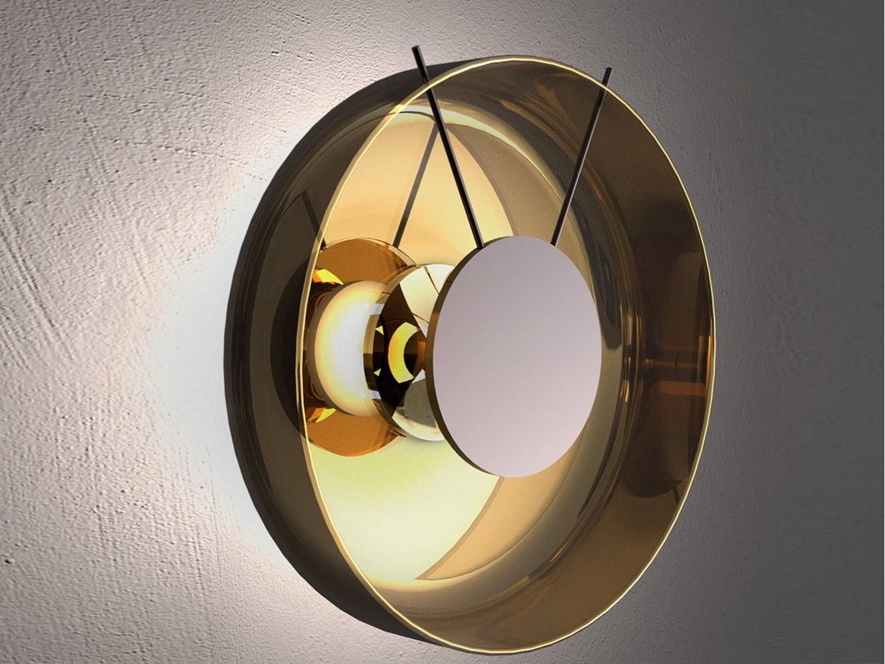 LED blown glass wall light with dimmer | Gong by Italamp