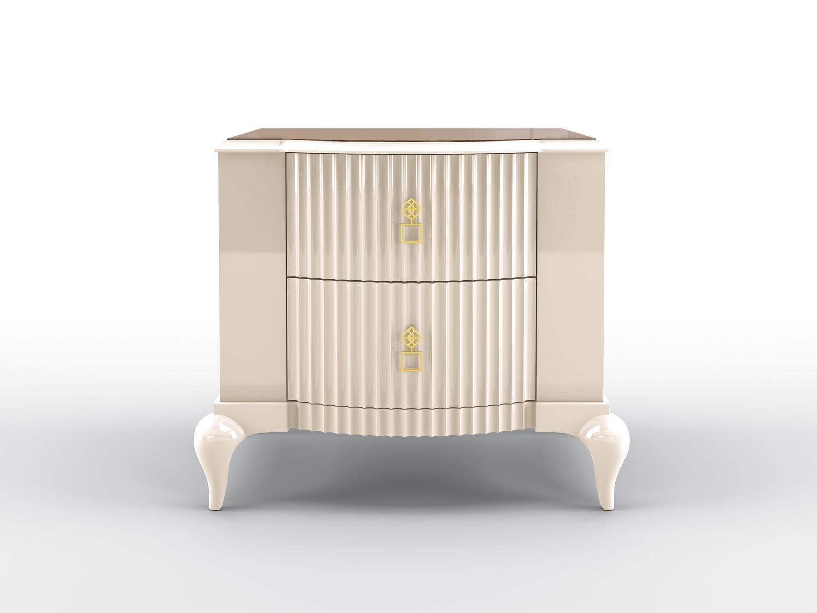 Rectangular bedside table with drawers | Buster by Bruno Zampa