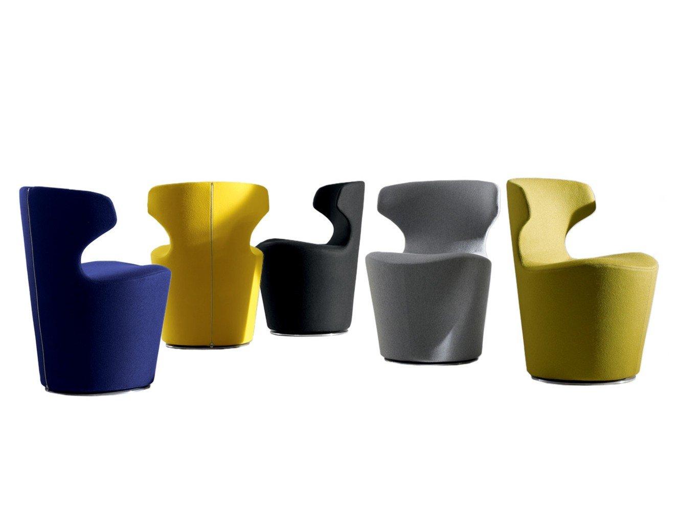 Swivel upholstered fabric chair | Mini Papilio by B&B Italia