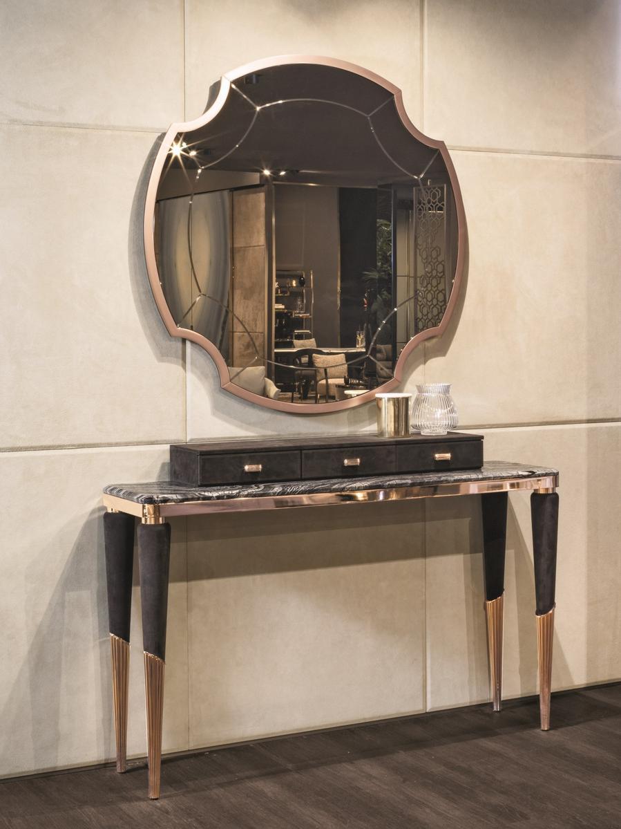 Rectangular veneer console with drawers | Odette by Longhi