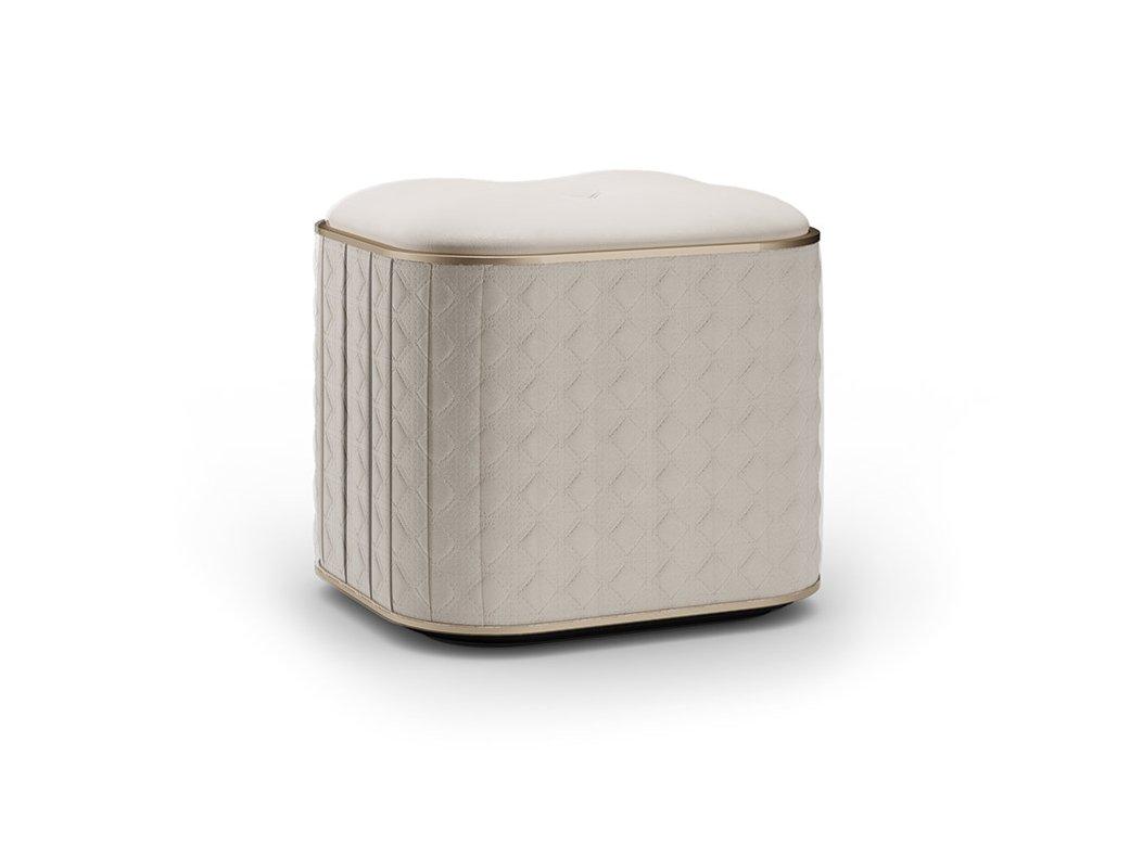 Upholstered rectangular leather pouf | San Marco by Reflex