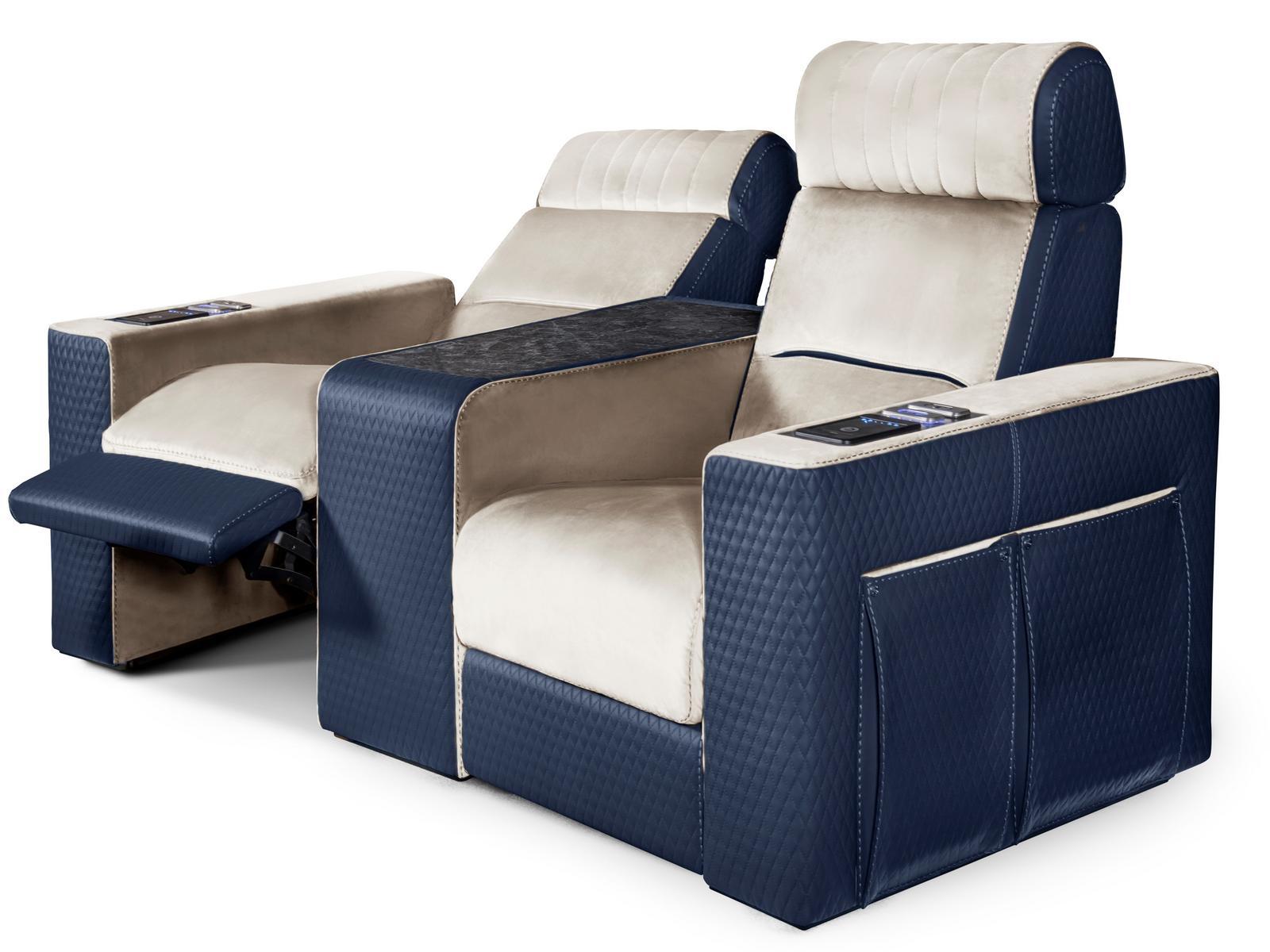 Home Theater velvet and leather armchair | Dustin by Formitalia