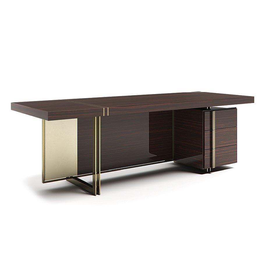 Rectangular wooden office desk with drawers | Mondrian by Capital Collection