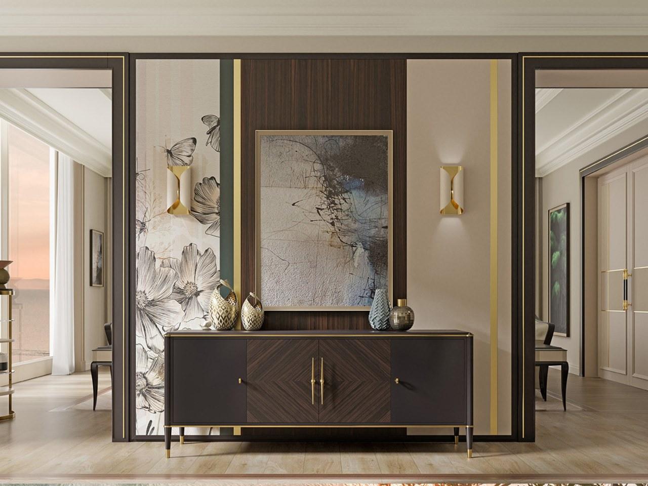 Sideboard in linden and walnut with hinged doors | Pr.515.1 by Stella del Mobile