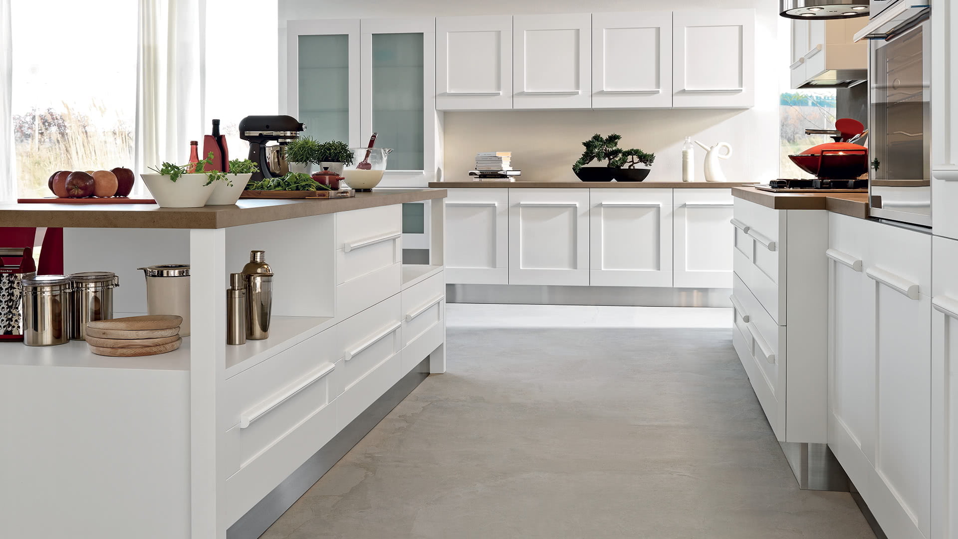 Wood kitchen with integrated handles Lube Cucine Gallery