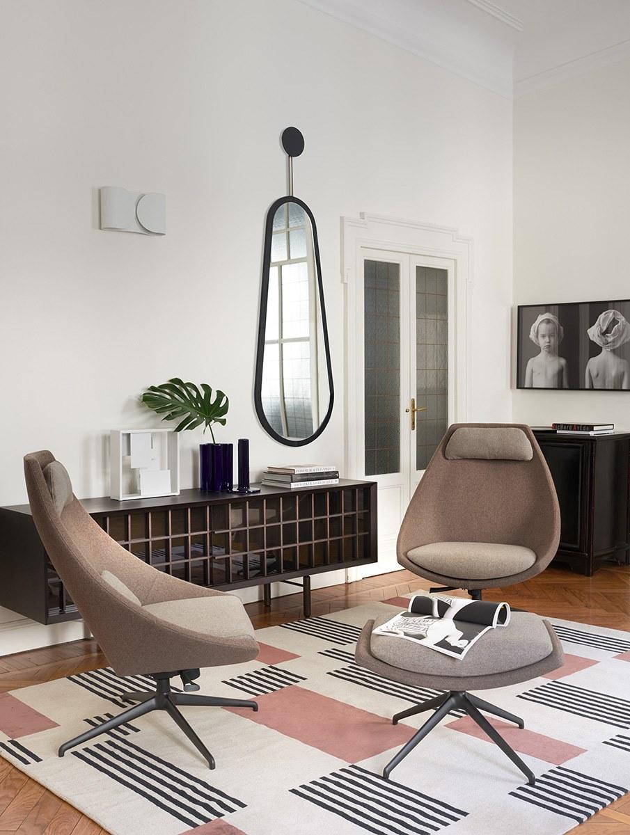 Leather armchair with headrest | Cut by Potocco