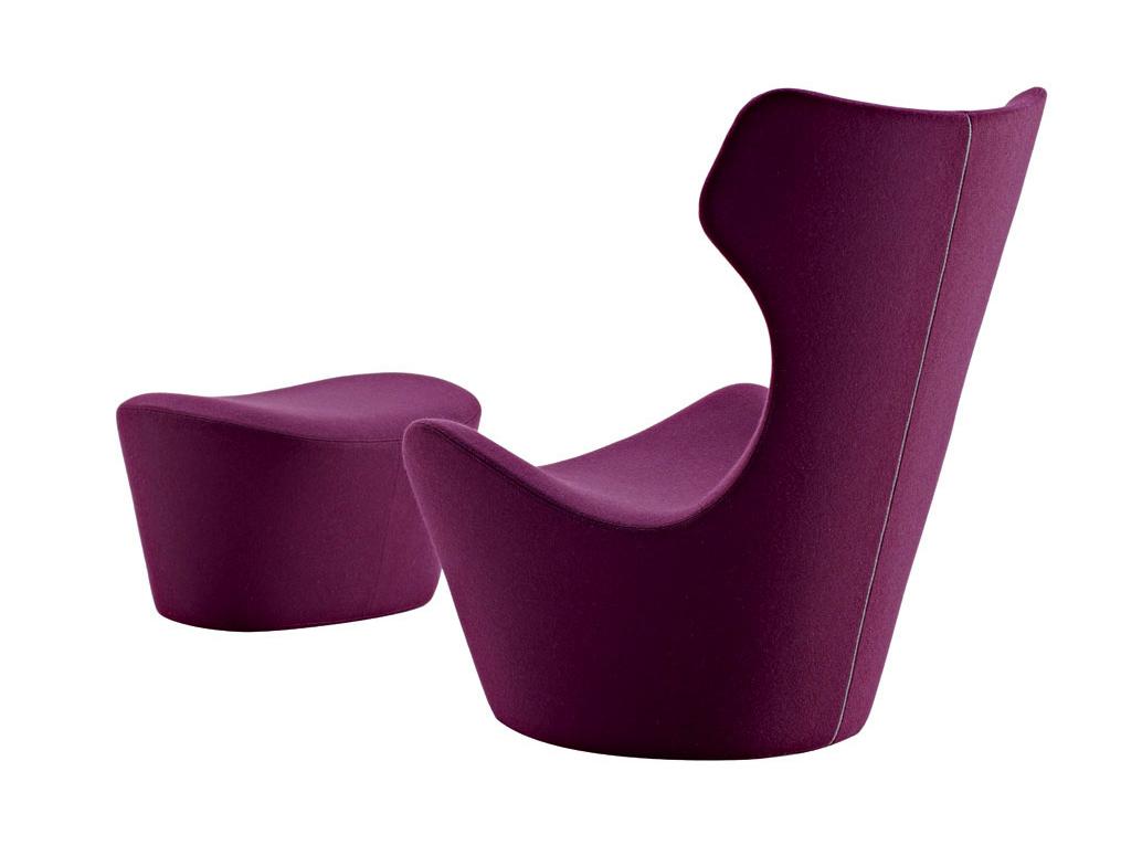 Swivel upholstered high-back armchair | Grande Papilio by B&B Italia