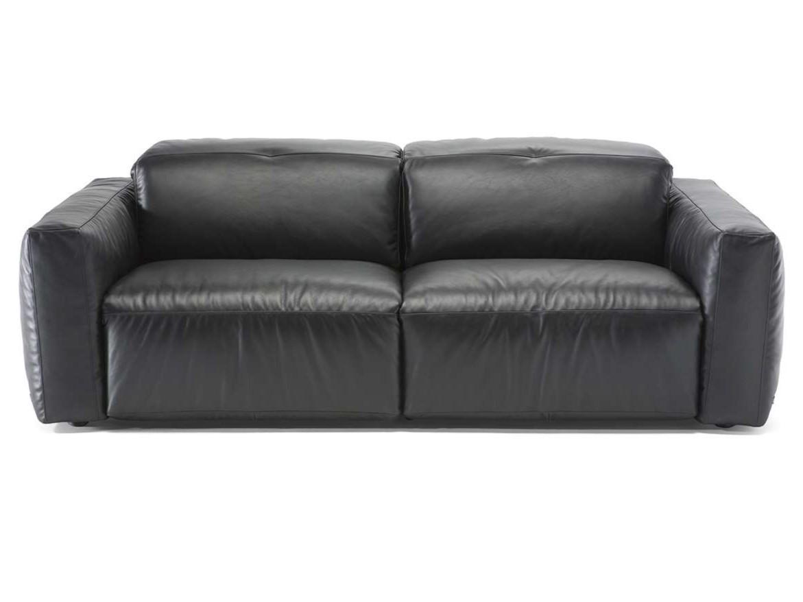 Leather sofa with electric motion with headrest with footstool | Colosseo by Natuzzi Italia