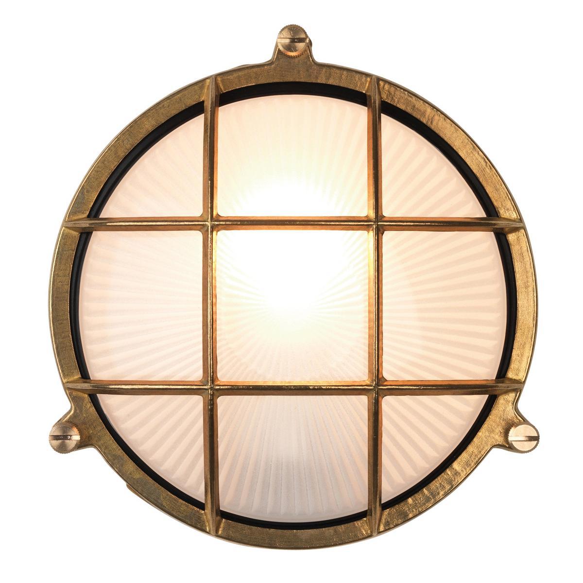 LED outdoor wall lamp in brass and glass | Thurso Round by Astro lighting