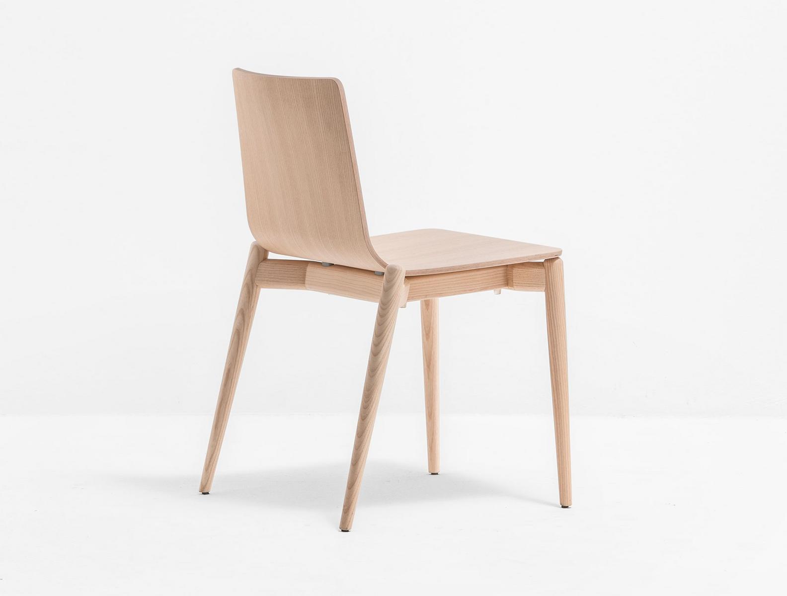 Stackable wooden chair | Malmö 390 by Pedrali