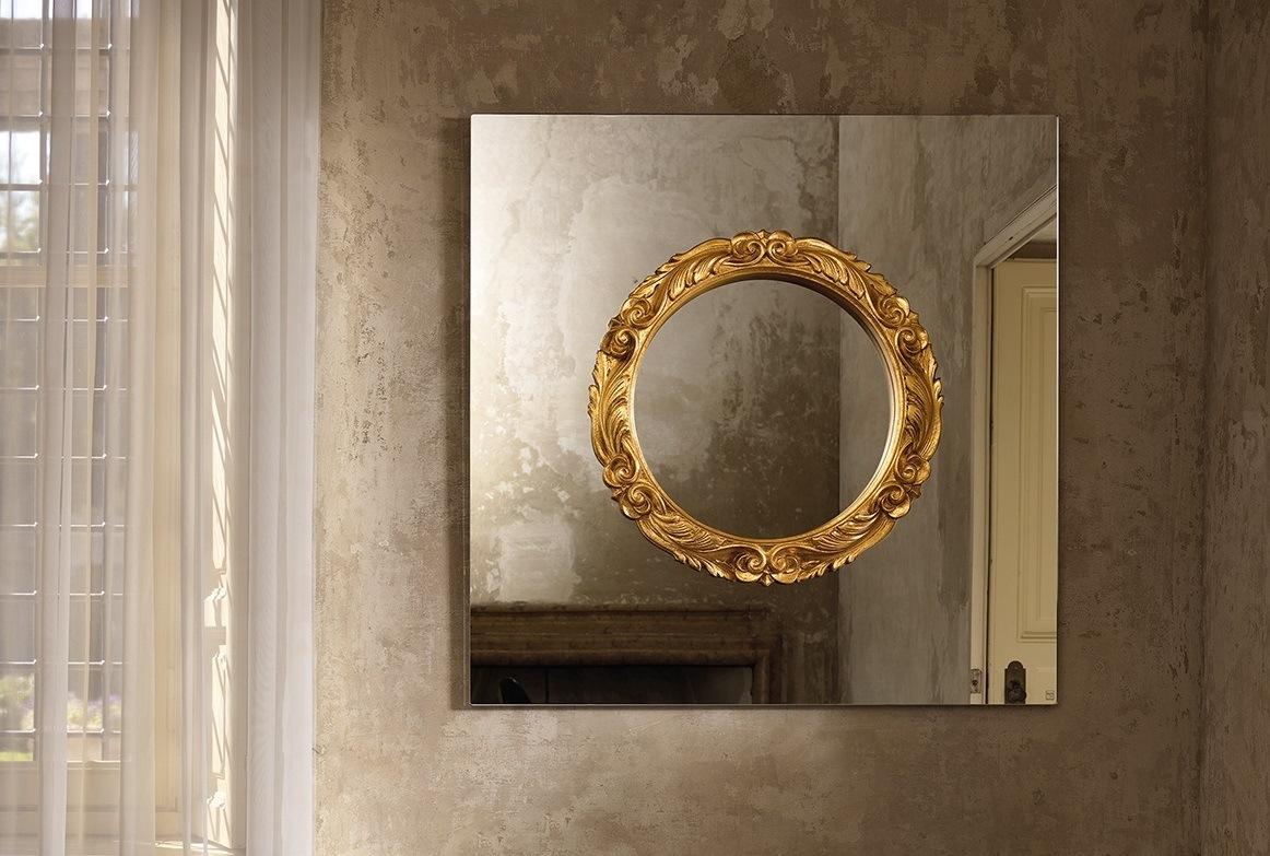 Square wood mirror | Ritratto by Fiam