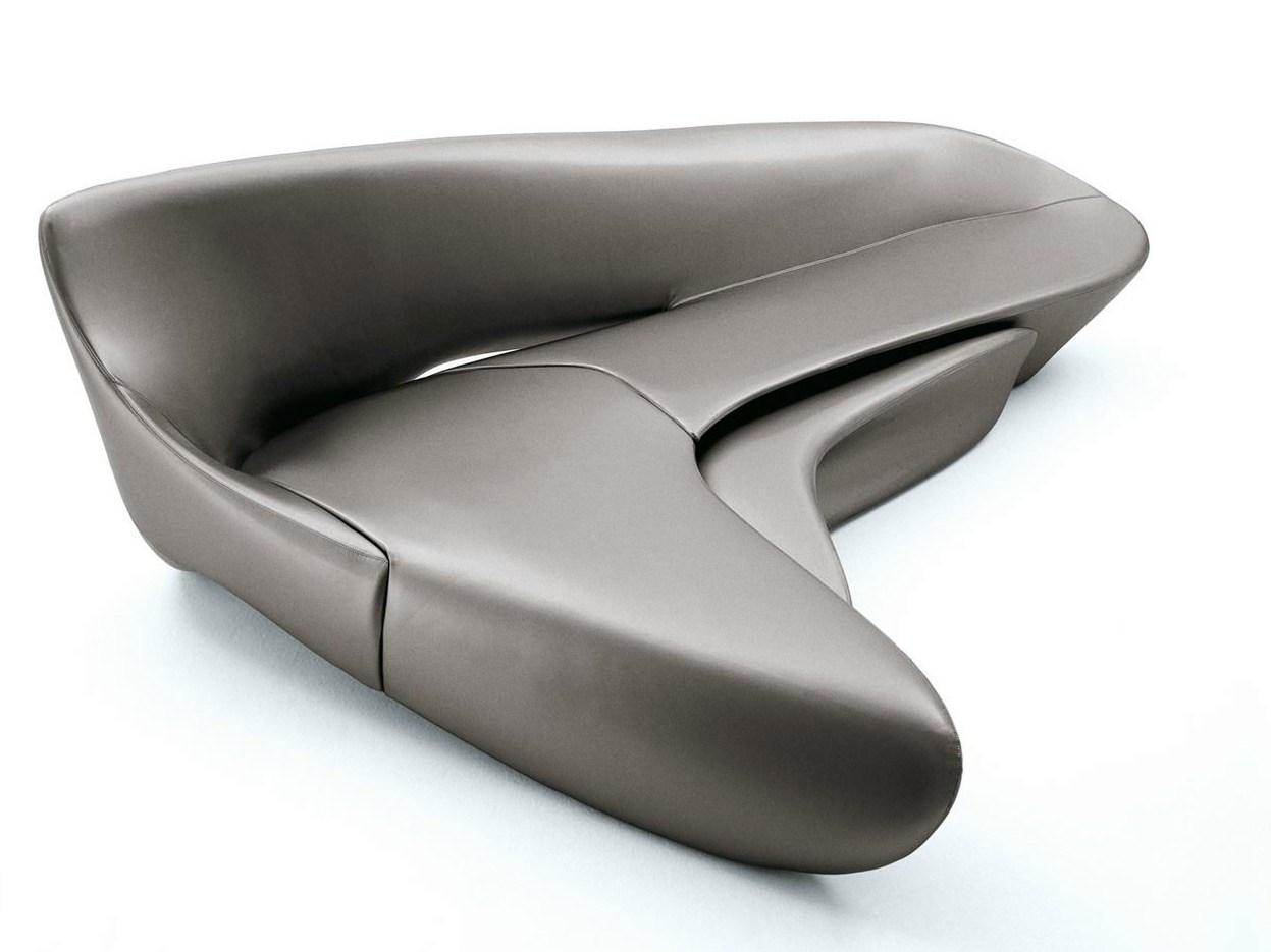 Curved sofa with footstool | Moon System by B&B Italia