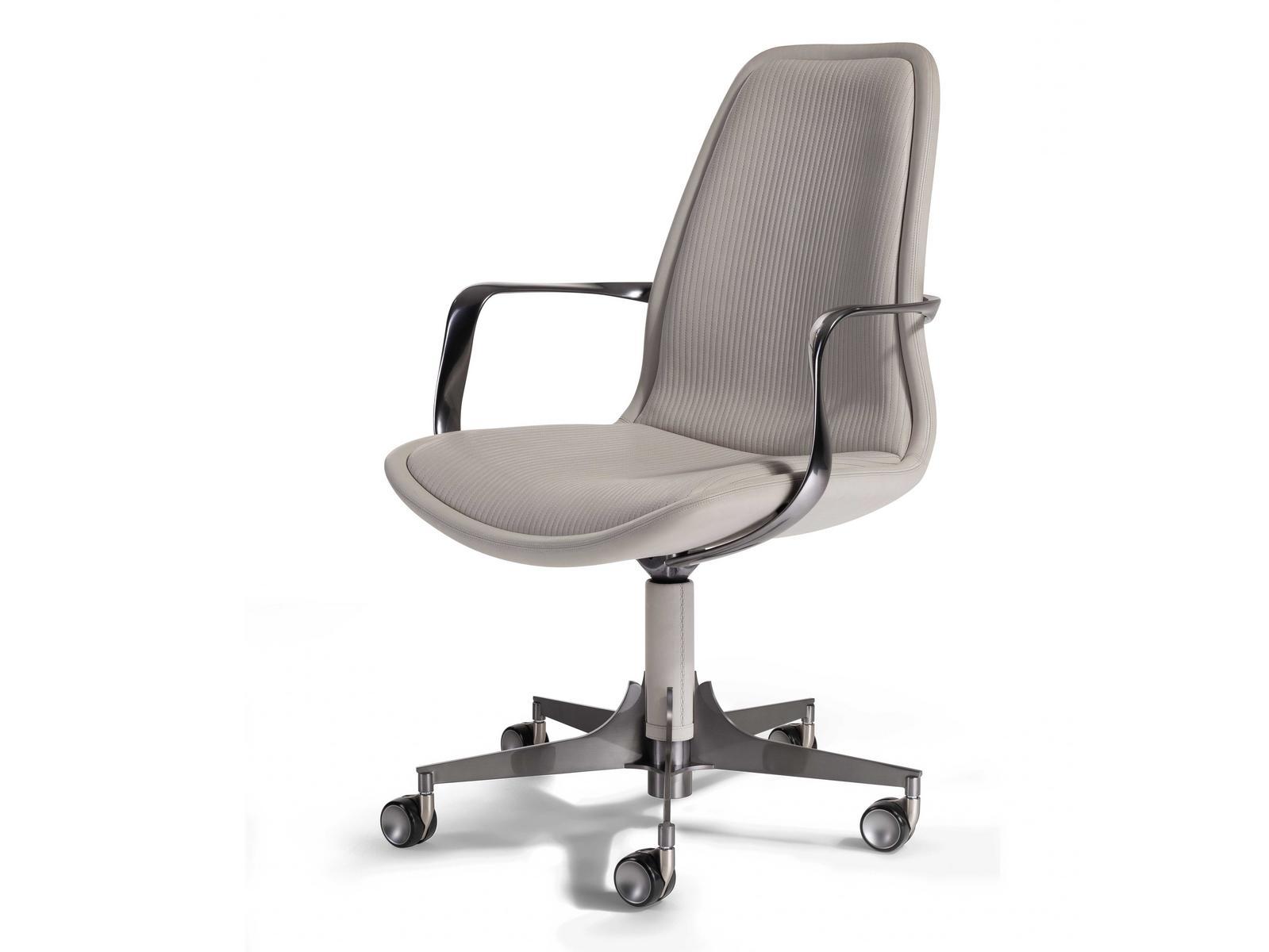 Office chair with armrests with castors | Volver by Visionnair