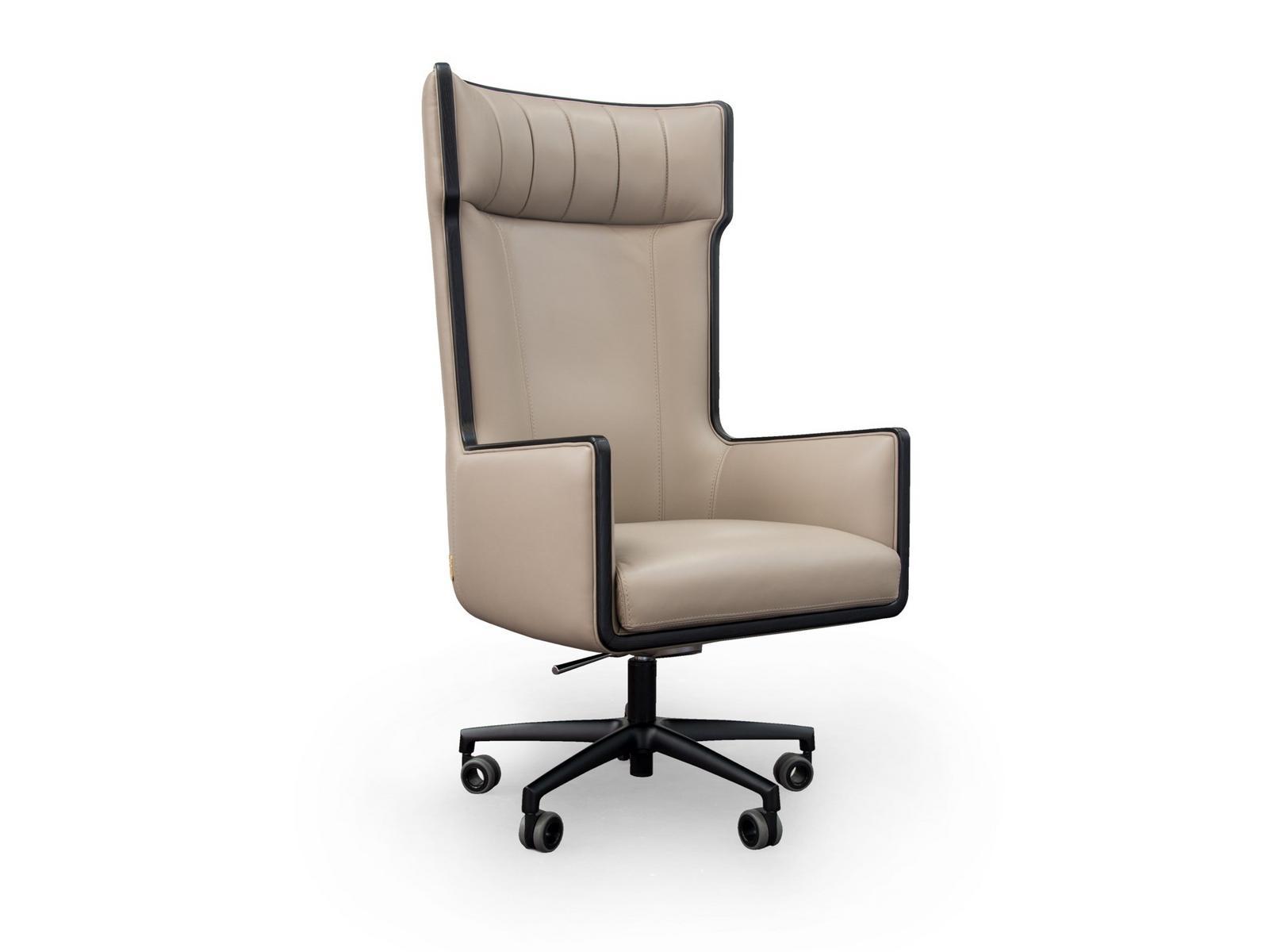 Leather executive chair with castors | Nixon by Formitalia
