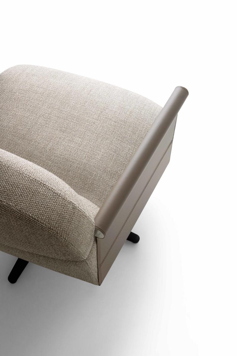 Swivel fabric armchair with 4-spoke base with armrests | Beyl by Ditre Italia