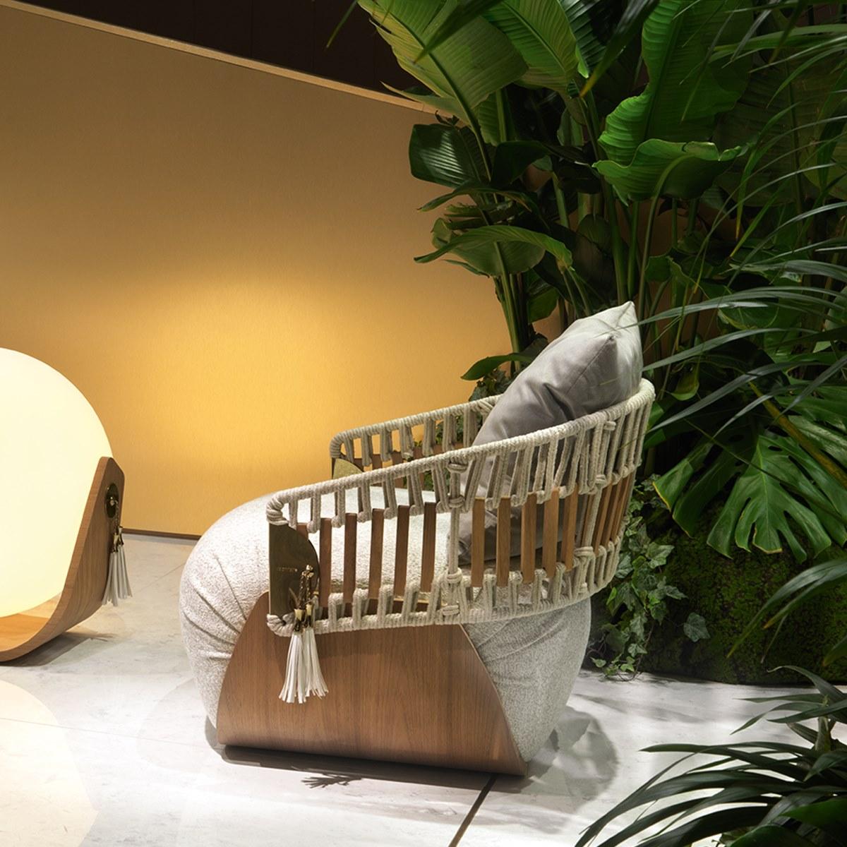 Rope garden armchair with armrests | Kathryn by Visionnair