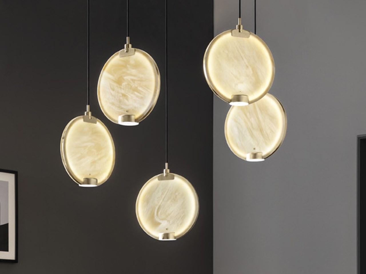 LED glass pendant lamp with dimmer | Horo S5 by Masiero