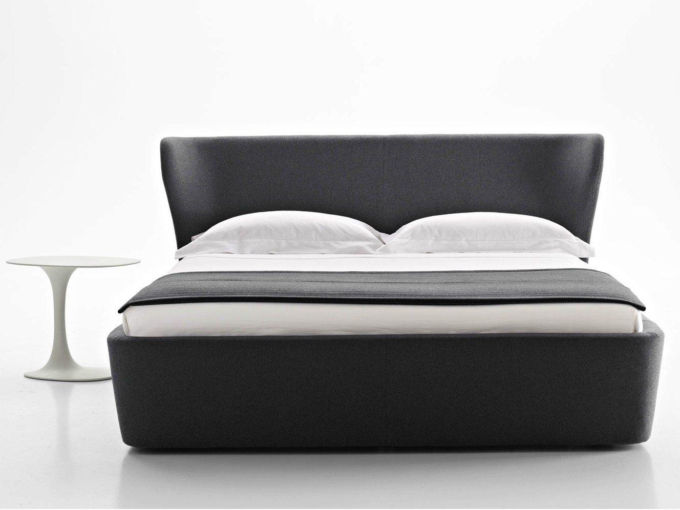 Fabric double bed with upholstered headboard | Papilio by B&B Italia