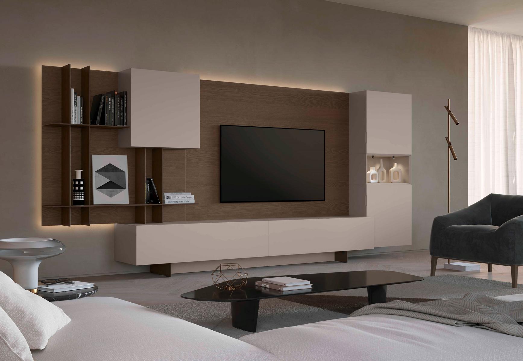 Wooden storage wall | Cube6 by Olivieri