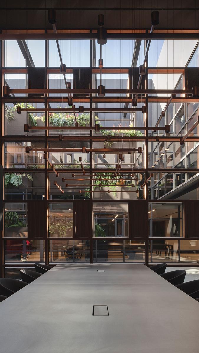 LED direct-indirect light brass pendant lamp |  by Arkoslight