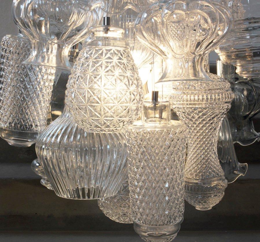 Direct light glass pendant lamp | Ceraunavolta by Karman