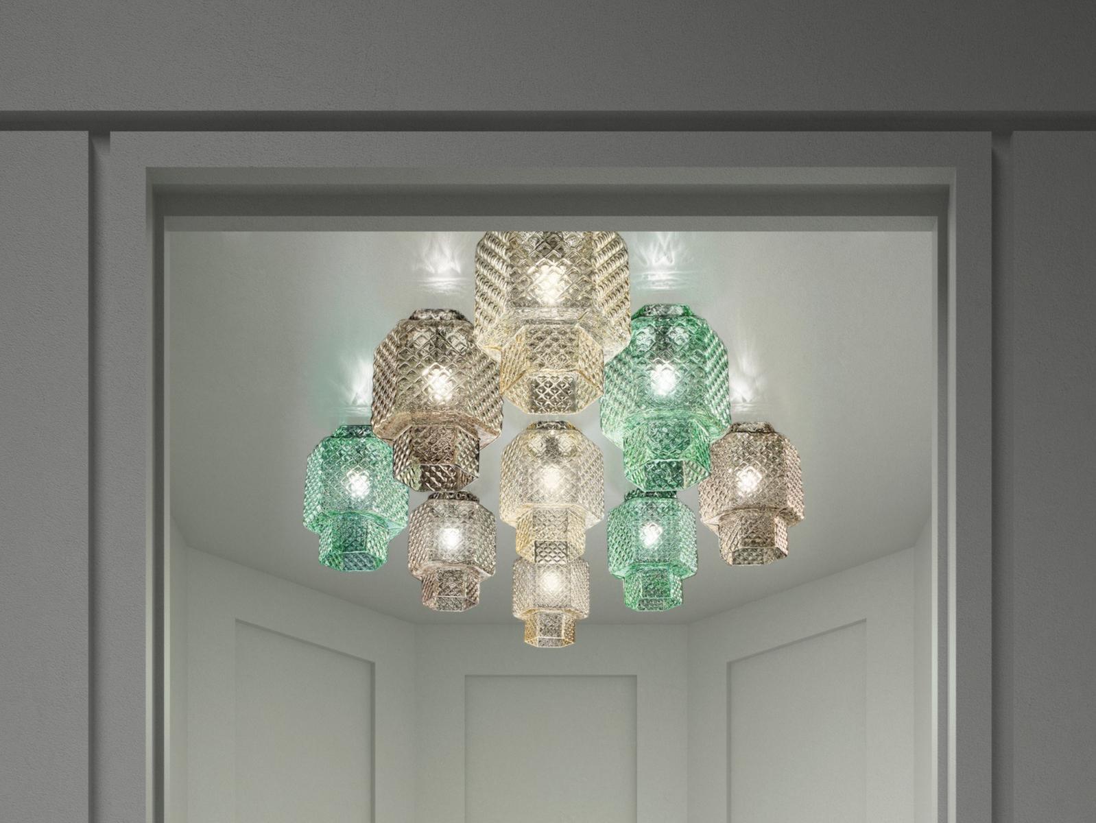 Glass ceiling lamp | Casa Blanca by Sylcom