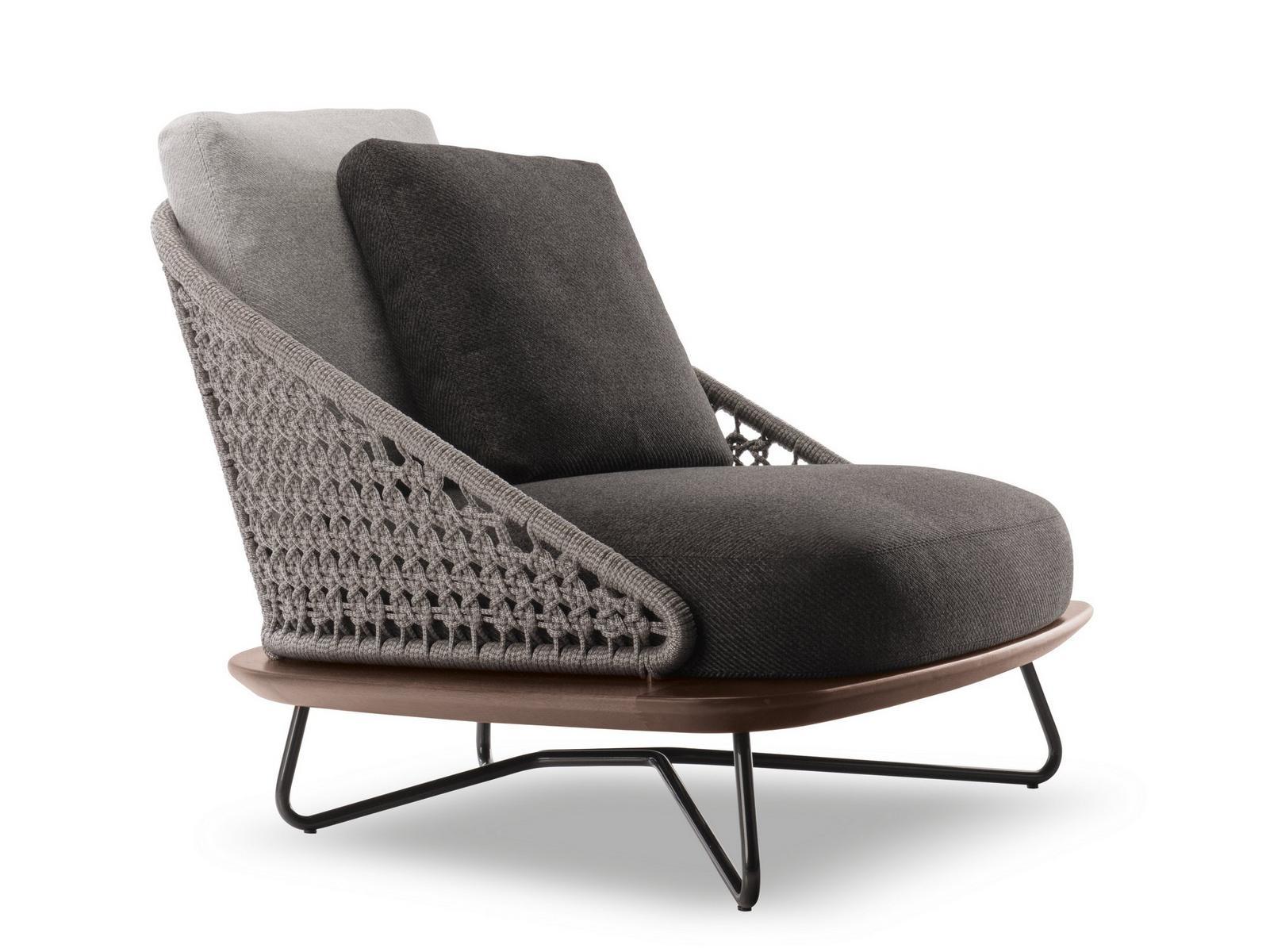 Steel and wood armchair | Rivera Armchair by Minotti