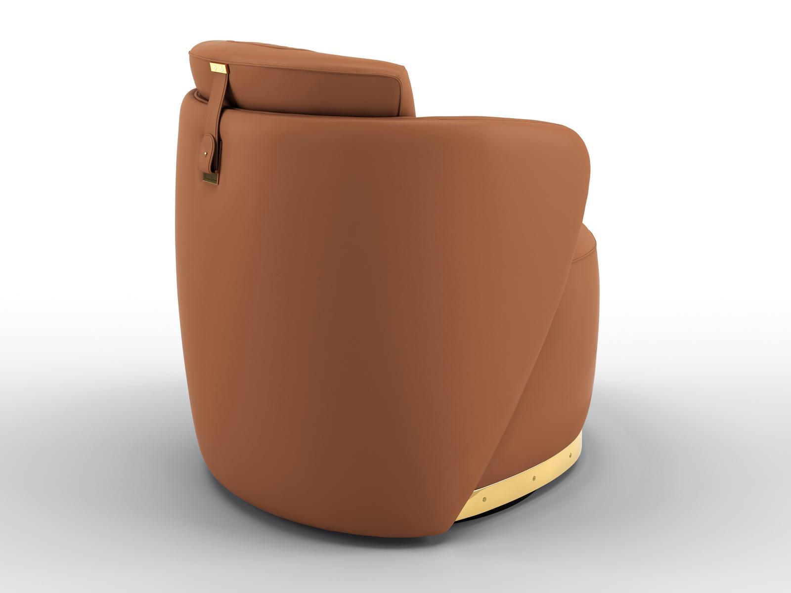 Leather armchair with armrests | Beverly by Bruno Zampa