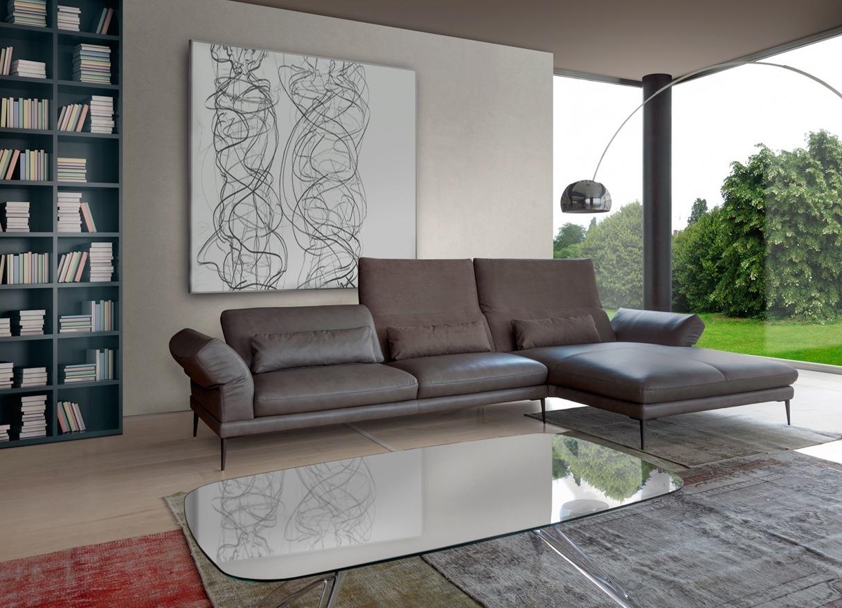 Sectional leather sofa | Paride by Calia Italia