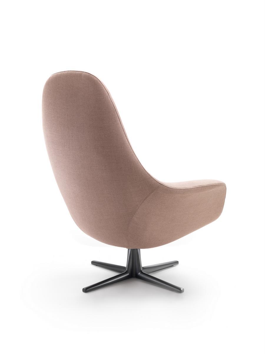 Swivel fabric armchair with armrests | Sveva Soft by Flexform