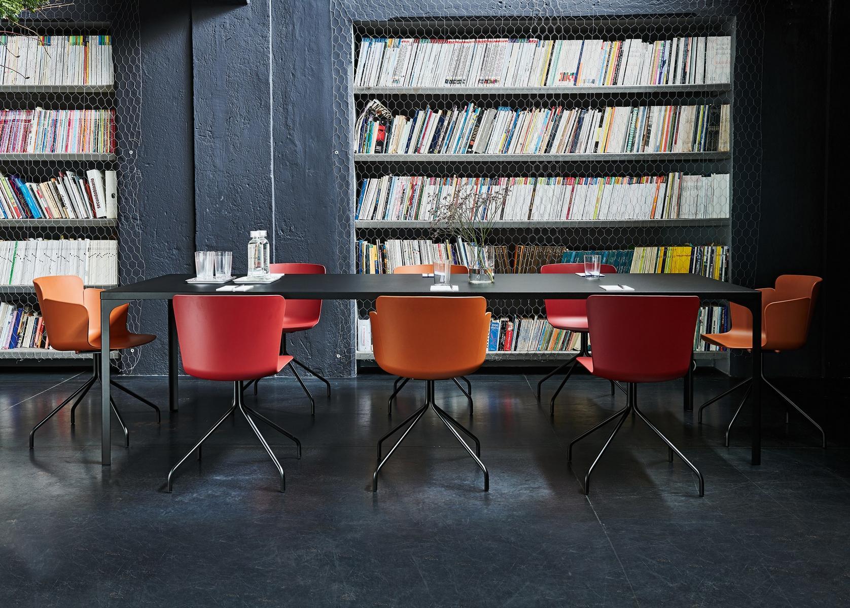 Trestle-based polypropylene chair with armrests | Calla Pm X Pp by Midj