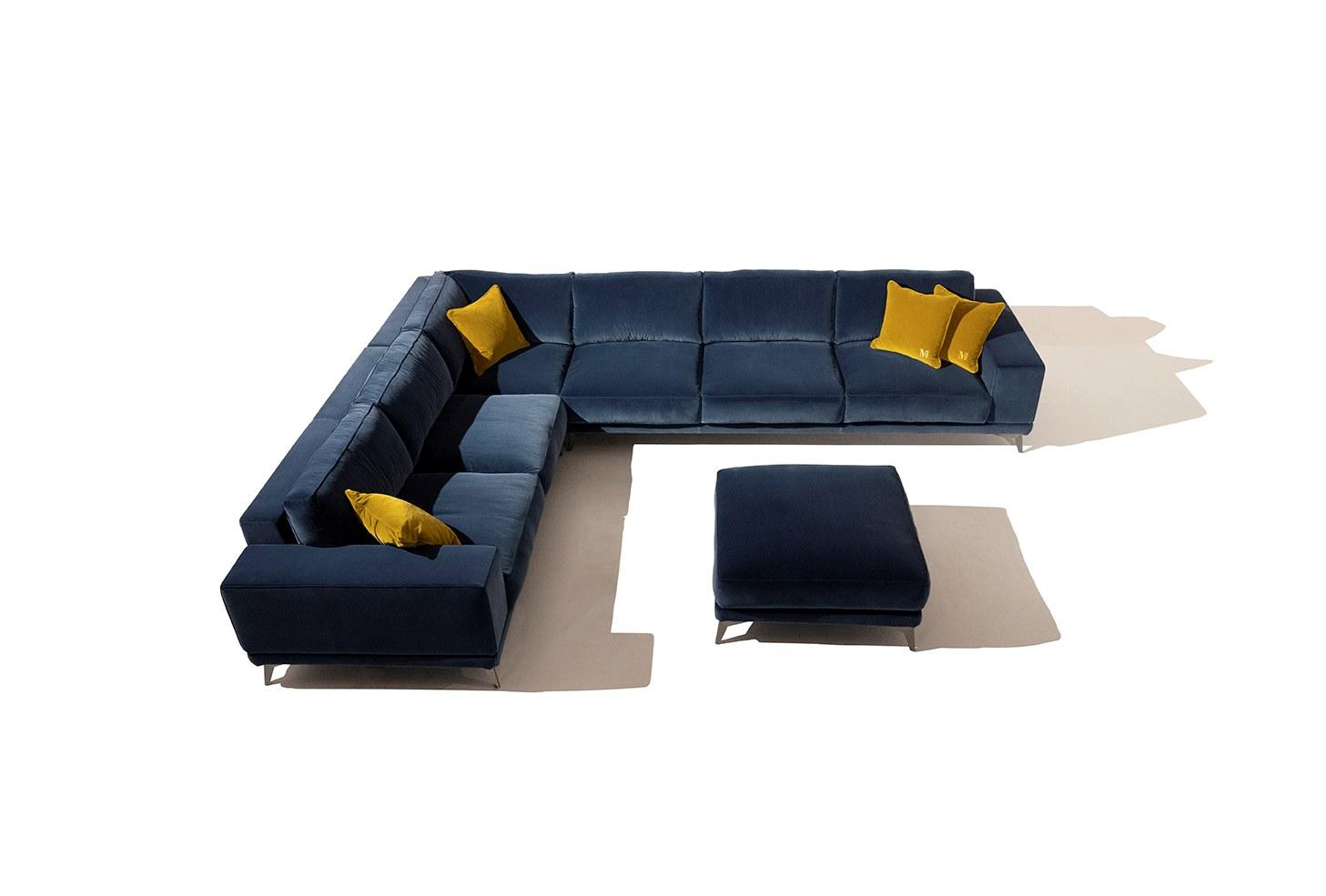 Square velvet pouf | Tesla by Mantellassi 1926