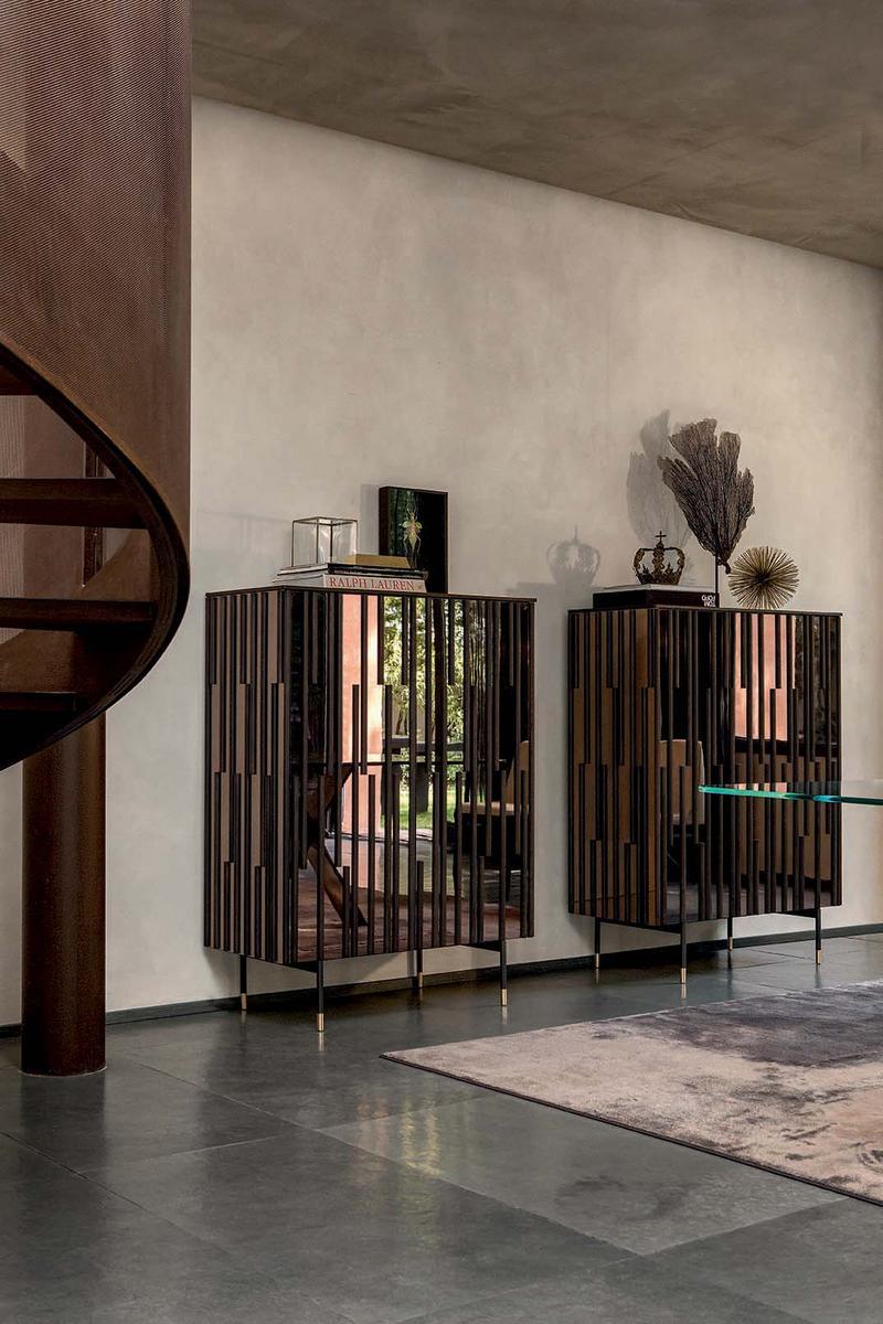 Wood and glass highboard with doors | Drops by Tonin Casa