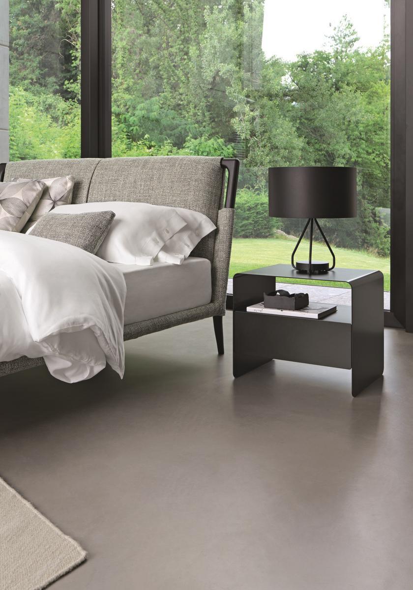 Rectangular metal bedside table with drawers | Foglio by Flou